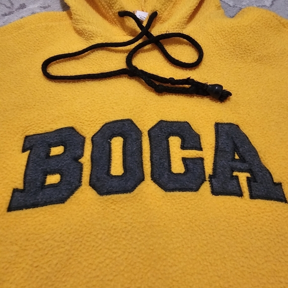 Vintage Y2k Boca Authentic Yellow Fleece Hoodie - Picture 3 of 3